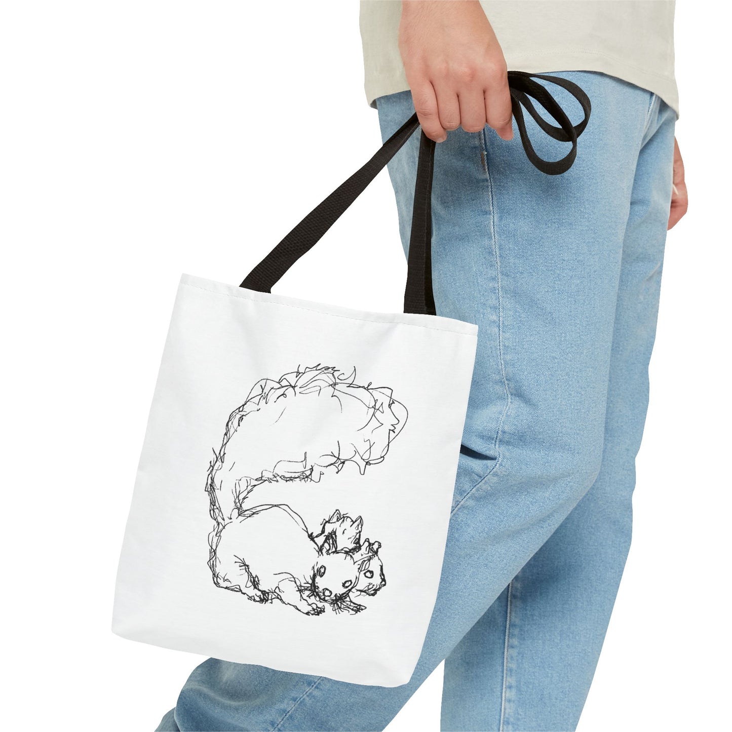 Signature Squirrel Tote Bag, Cute Animal Bag, Eco-Friendly Shopping Bag, Gift for Nature Lovers, Unique Art Canvas Bag