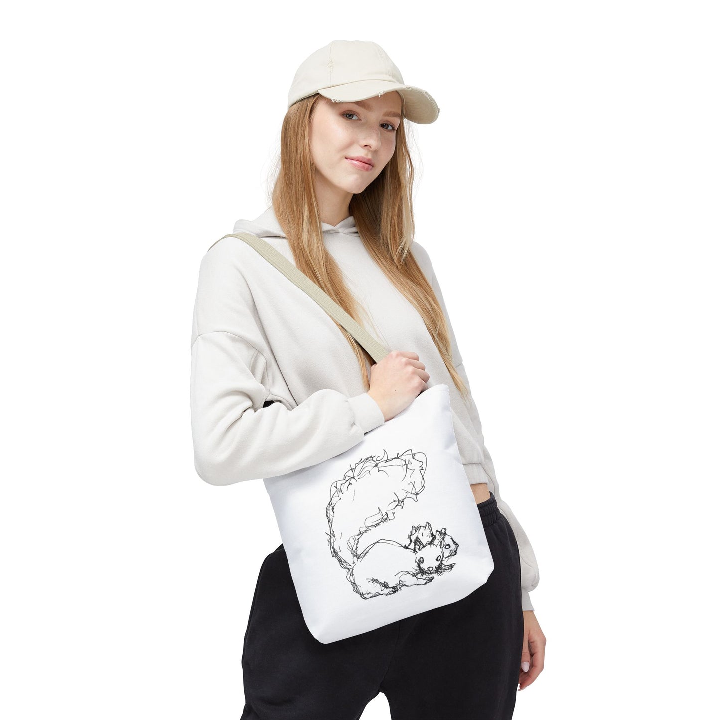 Signature Squirrel Tote Bag, Cute Animal Bag, Eco-Friendly Shopping Bag, Gift for Nature Lovers, Unique Art Canvas Bag