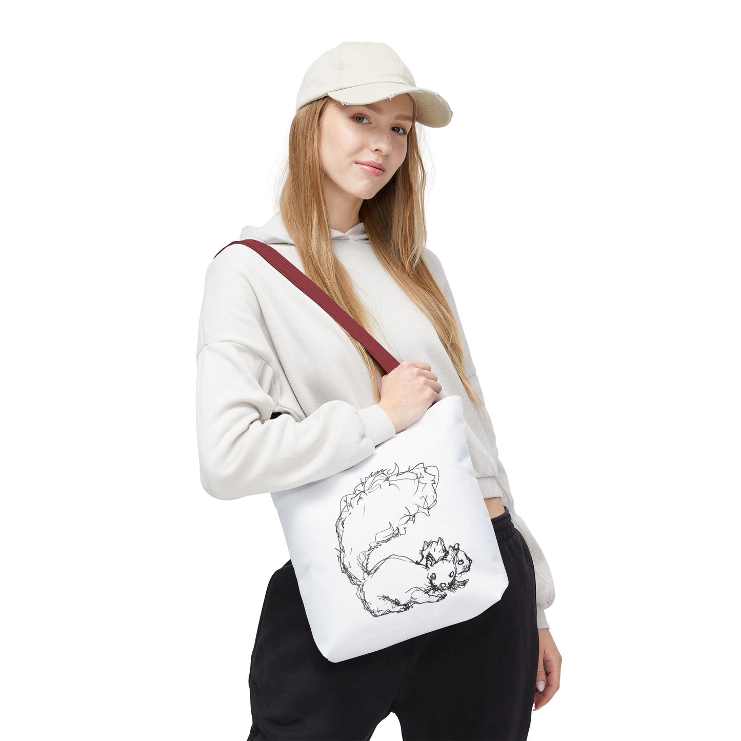 Signature Squirrel Tote Bag, Cute Animal Bag, Eco-Friendly Shopping Bag, Gift for Nature Lovers, Unique Art Canvas Bag