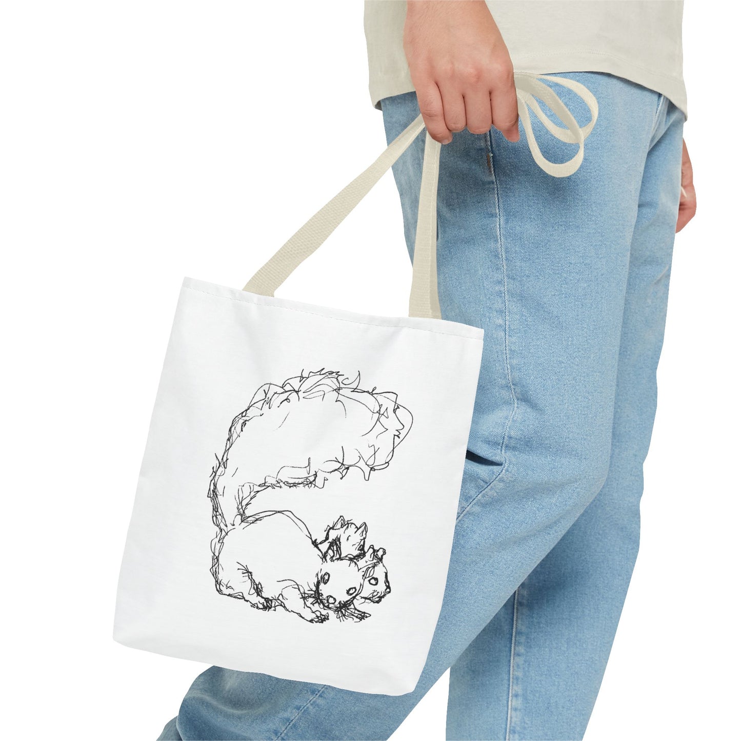 Signature Squirrel Tote Bag, Cute Animal Bag, Eco-Friendly Shopping Bag, Gift for Nature Lovers, Unique Art Canvas Bag