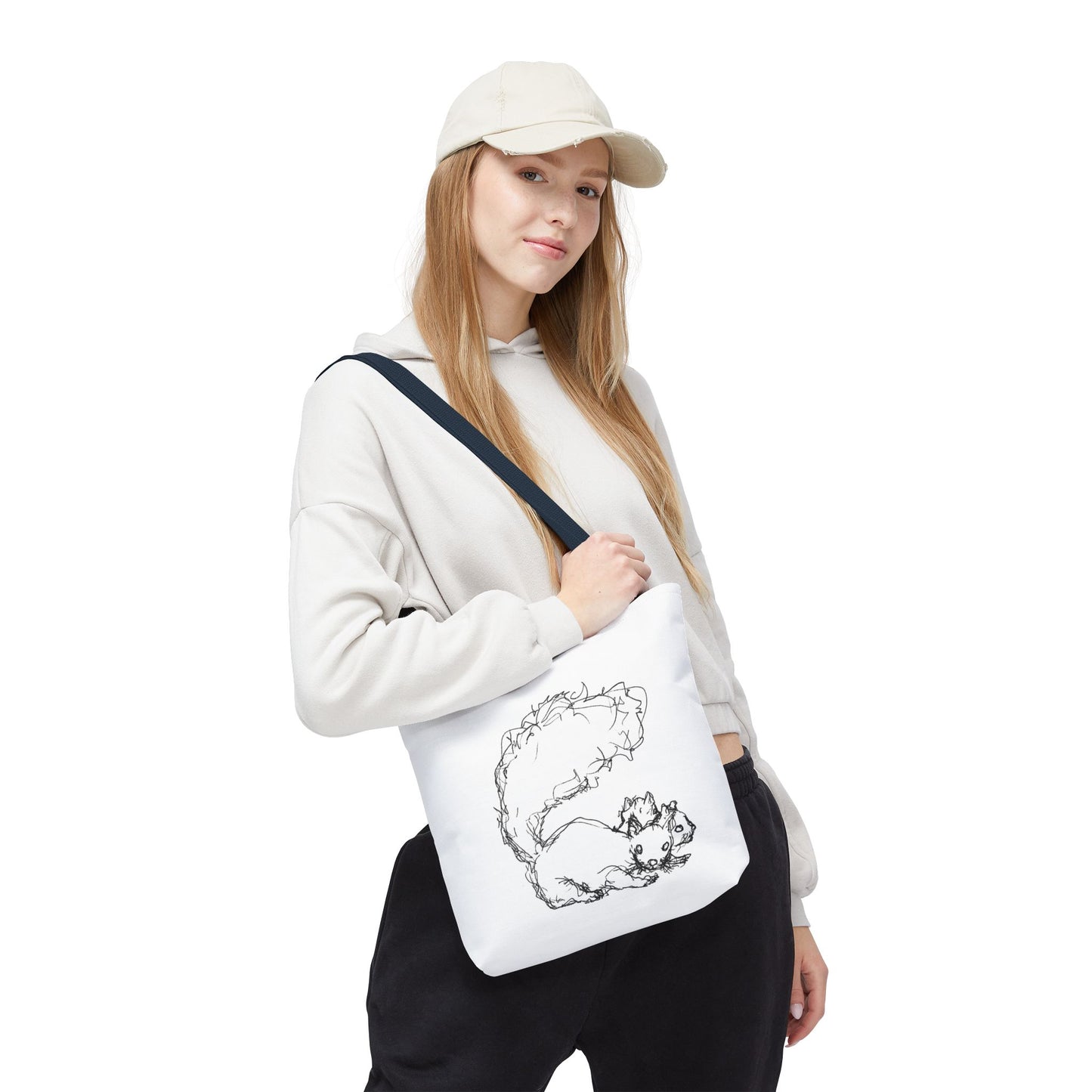 Signature Squirrel Tote Bag, Cute Animal Bag, Eco-Friendly Shopping Bag, Gift for Nature Lovers, Unique Art Canvas Bag
