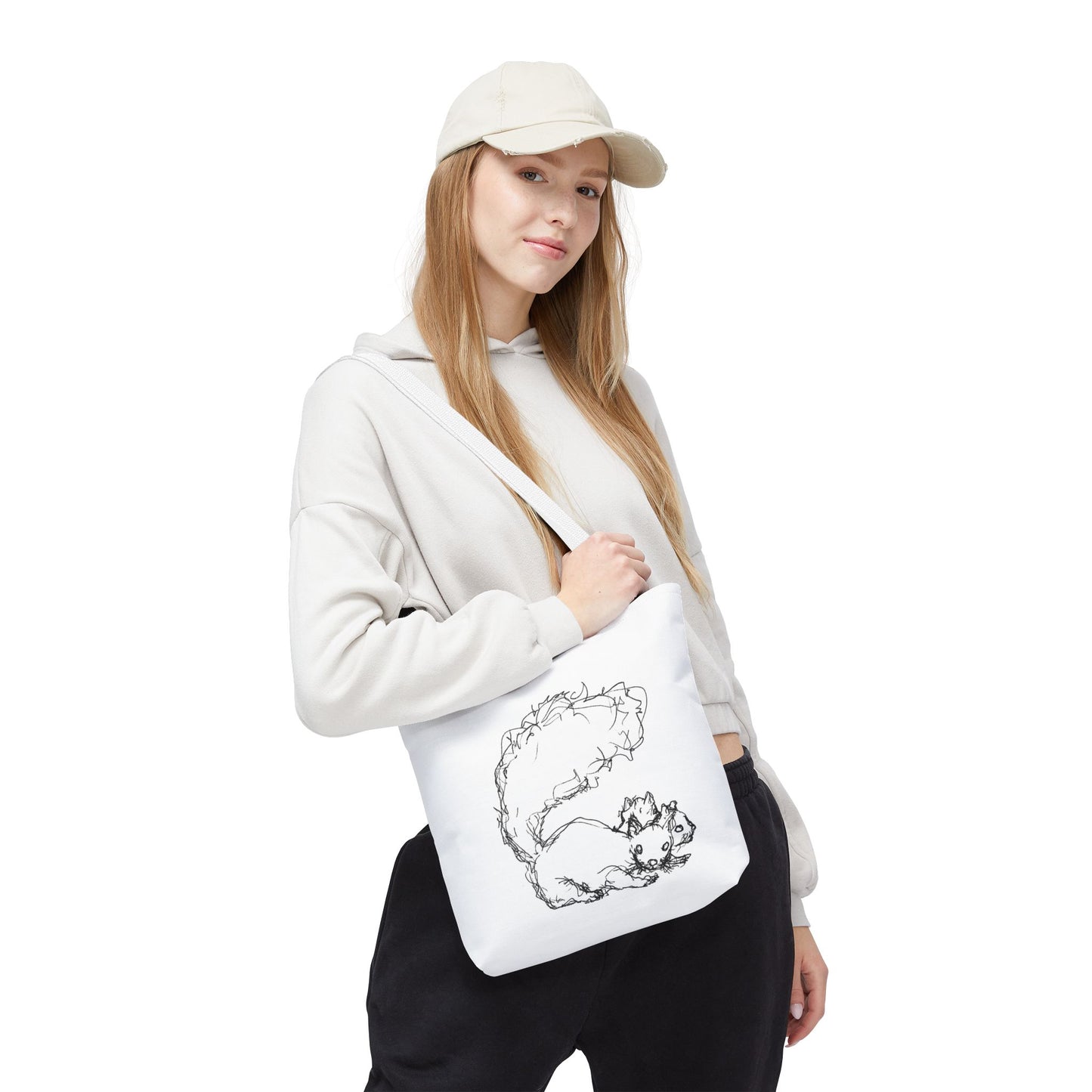Signature Squirrel Tote Bag, Cute Animal Bag, Eco-Friendly Shopping Bag, Gift for Nature Lovers, Unique Art Canvas Bag
