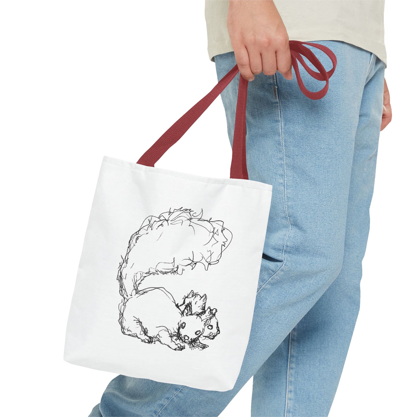 Signature Squirrel Tote Bag, Cute Animal Bag, Eco-Friendly Shopping Bag, Gift for Nature Lovers, Unique Art Canvas Bag