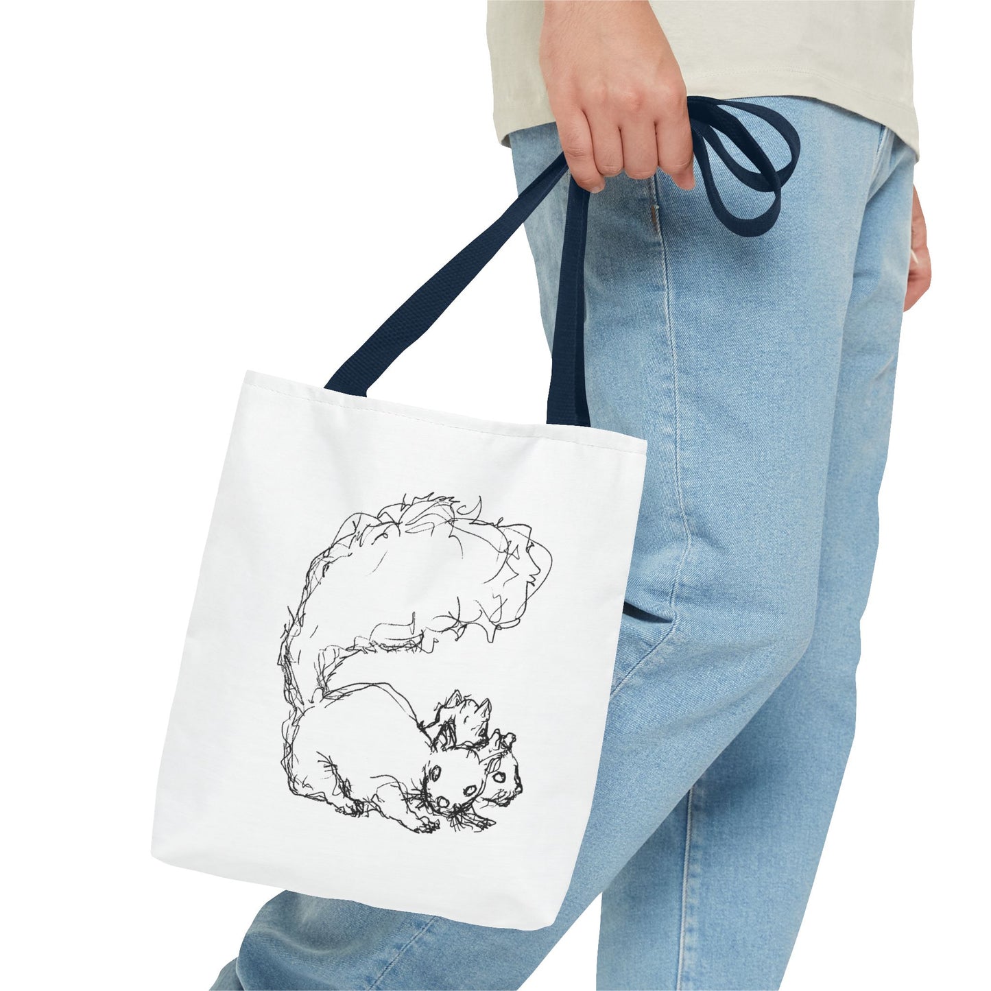 Signature Squirrel Tote Bag, Cute Animal Bag, Eco-Friendly Shopping Bag, Gift for Nature Lovers, Unique Art Canvas Bag