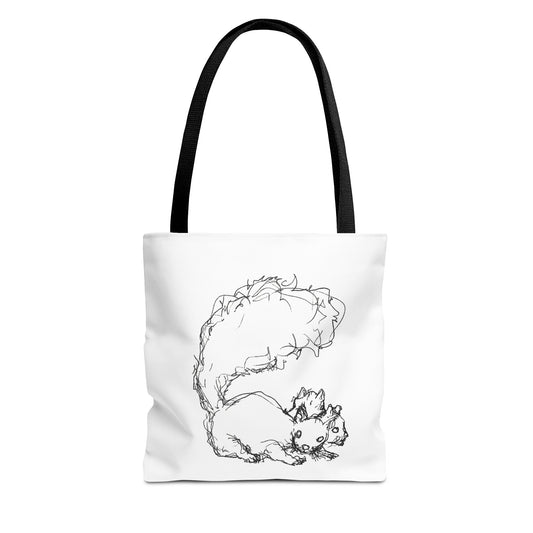 Signature Squirrel Tote Bag, Cute Animal Bag, Eco-Friendly Shopping Bag, Gift for Nature Lovers, Unique Art Canvas Bag