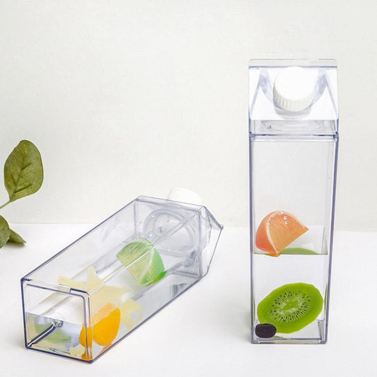 Transparent Milk Carton-Design Water Bottle